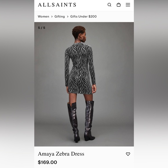 ALLSAINTS AMAYA ZEBRA DRESS - Picture 5 of 8